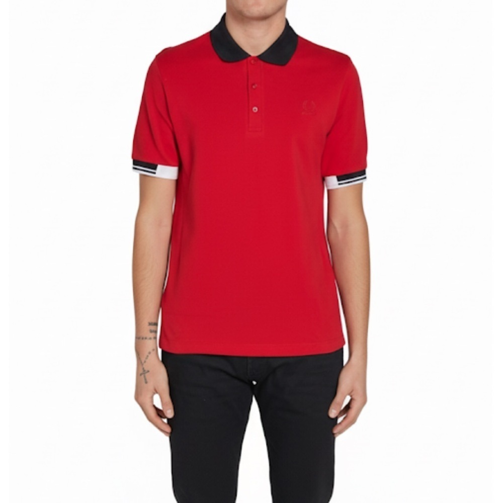 NWT! Raf Simons X Fred Perry Tipped Cuff Polo England Red Size 44/ Large